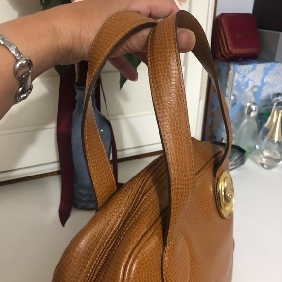 Authentic RARE CHRISTIAN DIOR Iguana embossed leather handbag - Picture 9 of 12